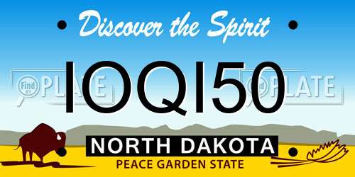 IOQI50 North Dakota License Plate