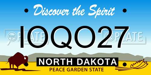 IOQO27 North Dakota License Plate