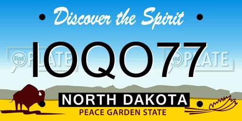 IOQO77 North Dakota License Plate