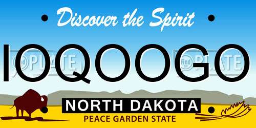 IOQOOGO North Dakota License Plate