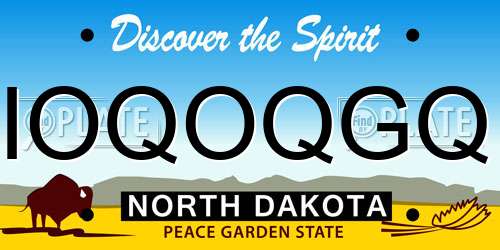 IOQOQGQ North Dakota License Plate