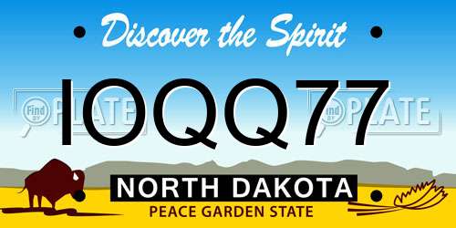 IOQQ77 North Dakota License Plate