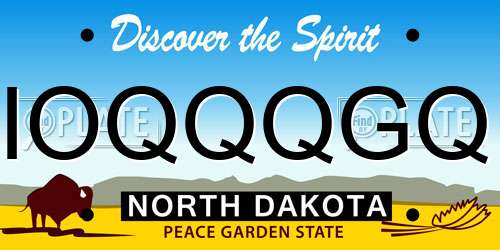 IOQQQGQ North Dakota License Plate