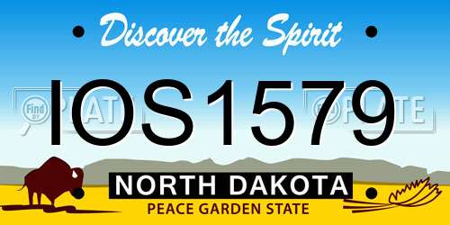 IOS1579 North Dakota License Plate