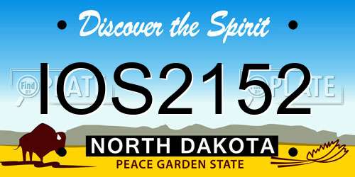 IOS2152 North Dakota License Plate