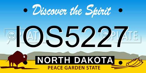 IOS5227 North Dakota License Plate