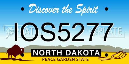 IOS5277 North Dakota License Plate
