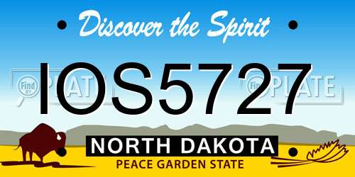 IOS5727 North Dakota License Plate