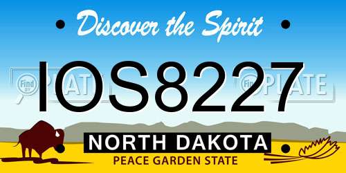 IOS8227 North Dakota License Plate