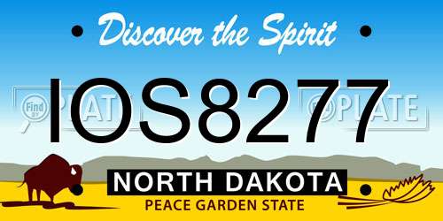 IOS8277 North Dakota License Plate