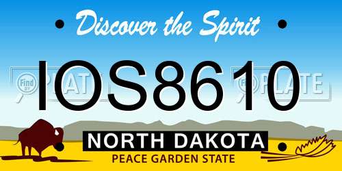 IOS8610 North Dakota License Plate