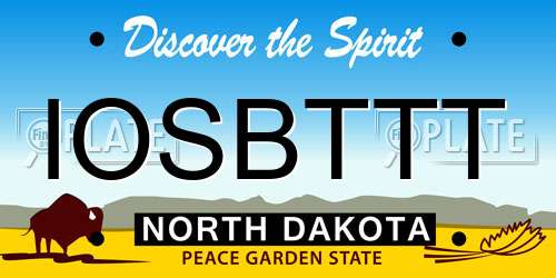 IOSBTTT North Dakota License Plate