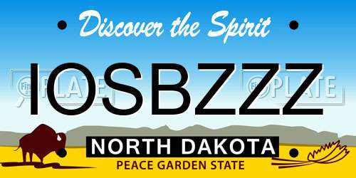 IOSBZZZ North Dakota License Plate