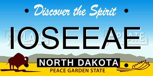 IOSEEAE North Dakota License Plate