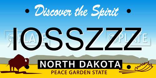 IOSSZZZ North Dakota License Plate