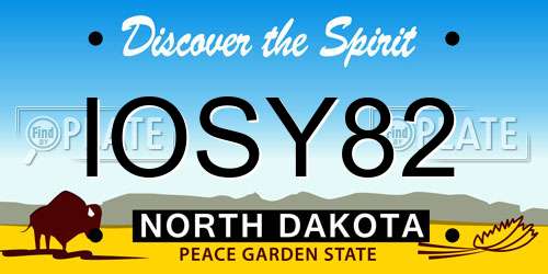 IOSY82 North Dakota License Plate