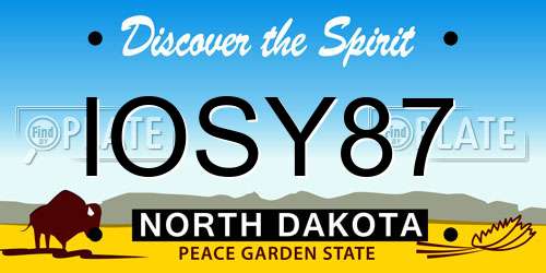 IOSY87 North Dakota License Plate