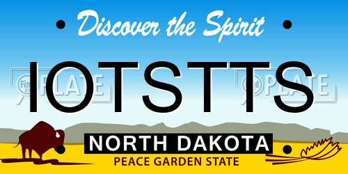 IOTSTTS North Dakota License Plate