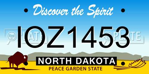 IOZ1453 North Dakota License Plate