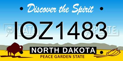 IOZ1483 North Dakota License Plate