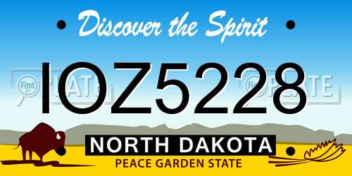 IOZ5228 North Dakota License Plate