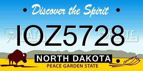 IOZ5728 North Dakota License Plate