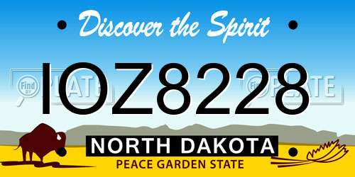 IOZ8228 North Dakota License Plate