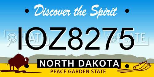 IOZ8275 North Dakota License Plate