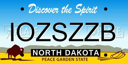 IOZSZZB North Dakota License Plate