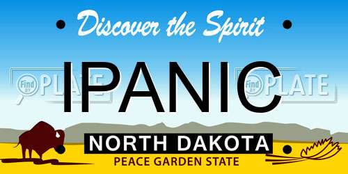 IPANIC North Dakota License Plate