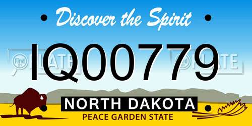 IQ00779 North Dakota License Plate