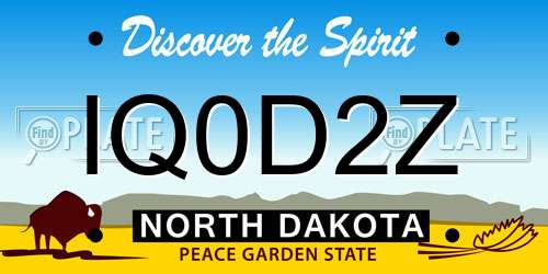 IQ0D2Z North Dakota License Plate