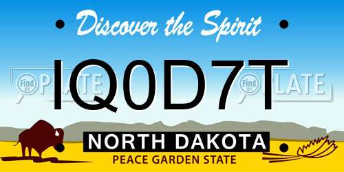 IQ0D7T North Dakota License Plate