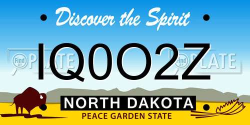 IQ0O2Z North Dakota License Plate