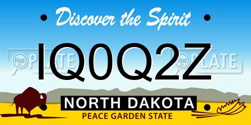 IQ0Q2Z North Dakota License Plate