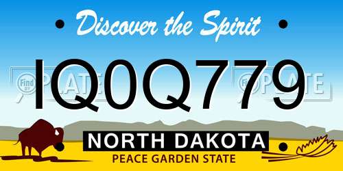 IQ0Q779 North Dakota License Plate