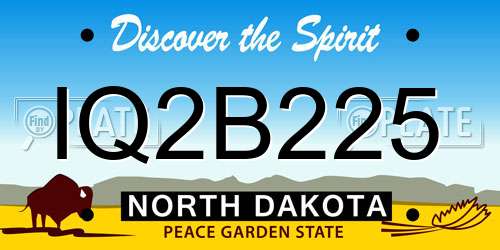 IQ2B225 North Dakota License Plate