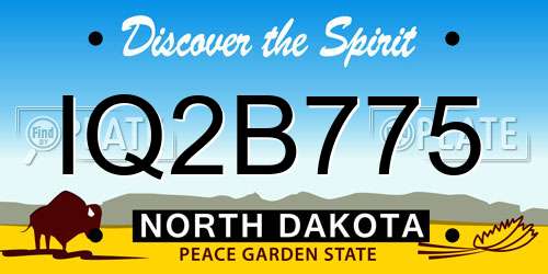 IQ2B775 North Dakota License Plate