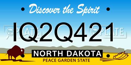 IQ2Q421 North Dakota License Plate