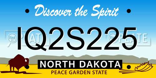 IQ2S225 North Dakota License Plate