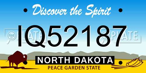 IQ52187 North Dakota License Plate