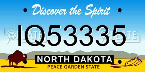 IQ53335 North Dakota License Plate