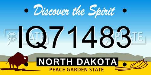 IQ71483 North Dakota License Plate