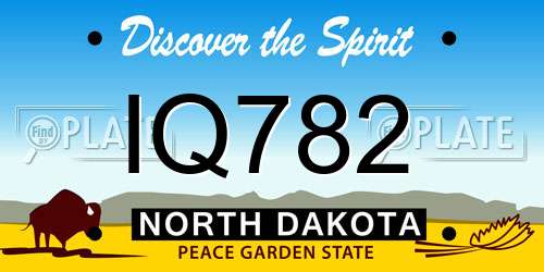 IQ782 North Dakota License Plate