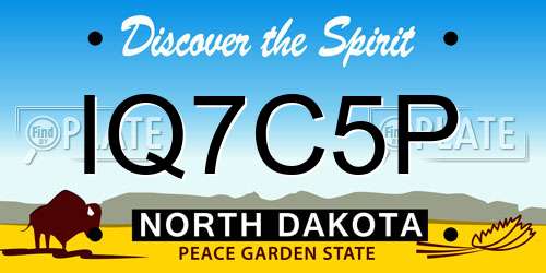 IQ7C5P North Dakota License Plate