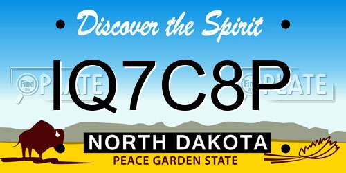 IQ7C8P North Dakota License Plate