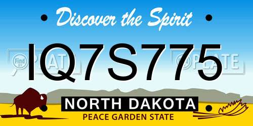 IQ7S775 North Dakota License Plate