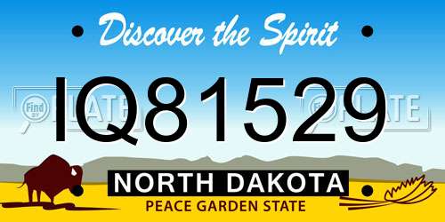 IQ81529 North Dakota License Plate