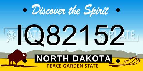 IQ82152 North Dakota License Plate