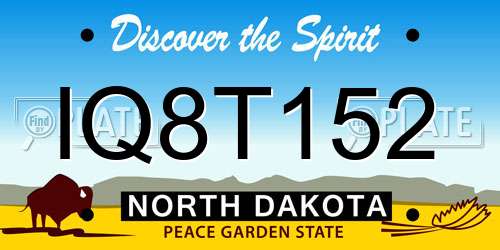 IQ8T152 North Dakota License Plate